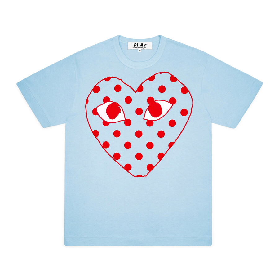 camiseta corazón con lunares brillantes azul